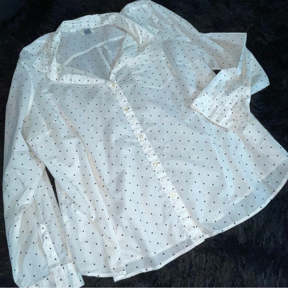 Old Navy button down black polka dot shirt, XXL - Picture 6 of 8